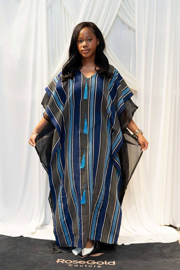 Olori Ayoka Handwoven Aso Oke & Organza Kaftan